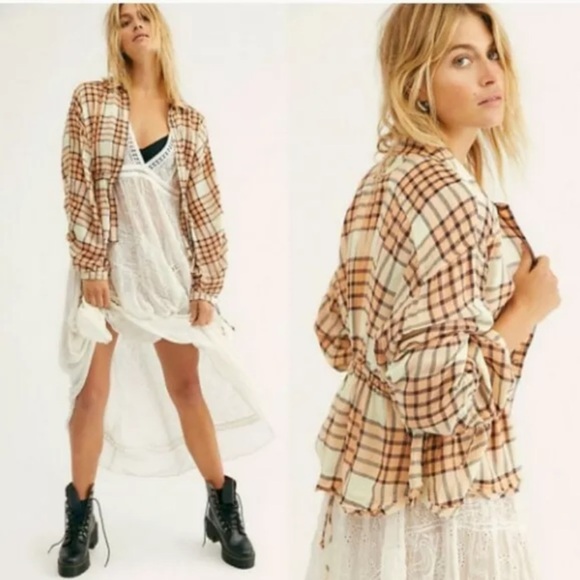 Free People Tops - We the Free Pacific Dawn Plaid Shirt XS NWT